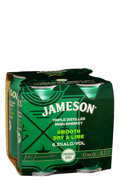 Jameson Smooth Dry & Lime Premium 6.3%  375ml 4 cans
