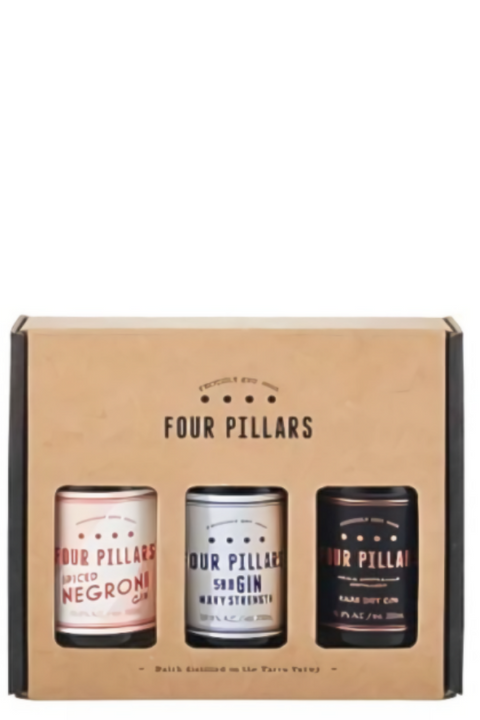 Four Pillars 3*200ml Gift Set(Spiced Negron* Navy Strength* Rare Dry) -- Brown Colour