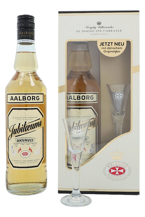 Aalborg Jubilaeums Akvavit + Glass Pack 700ml - Denmark