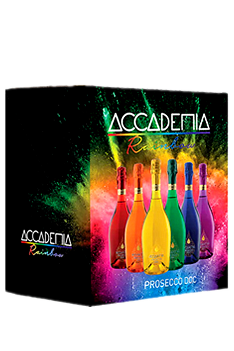 Accademia Prosecco 750ml 6 PACK - Rainbow Collection