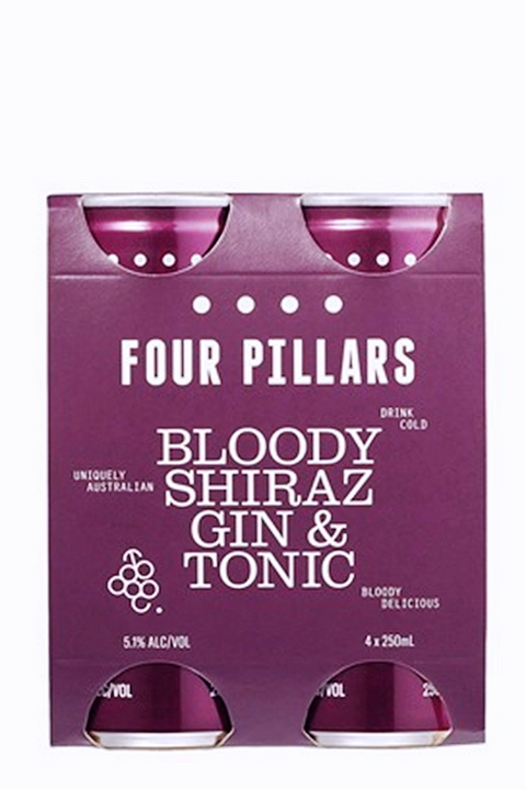 Four Pillars Bloody Shiraz Gin & Tonic 5.1% 250ml 4cans