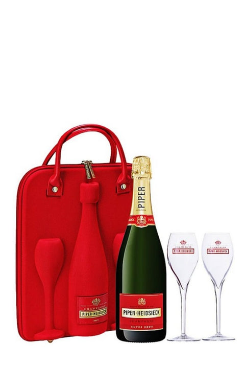 Piper Heidsieck Champagne Travel Gift Set with 2 Glasses 750ml