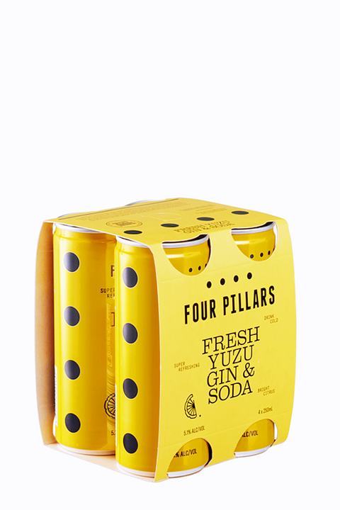 Four Pillars Fresh Yuzu Gin & Soda 5.1% 250ml 4 cans