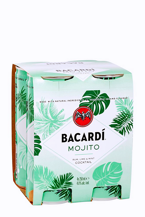 Bacardi Mojito Cocktail 4.8% 250ml 4cans