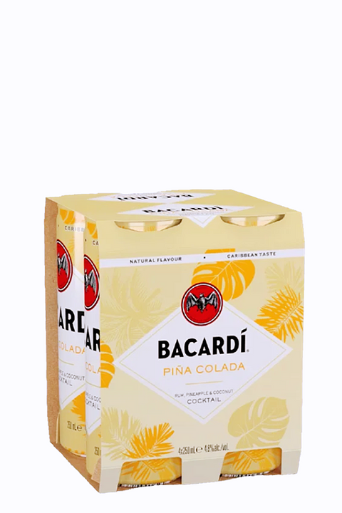 Bacardi Pina Colada Cocktail 4.8% 250ml 4cans