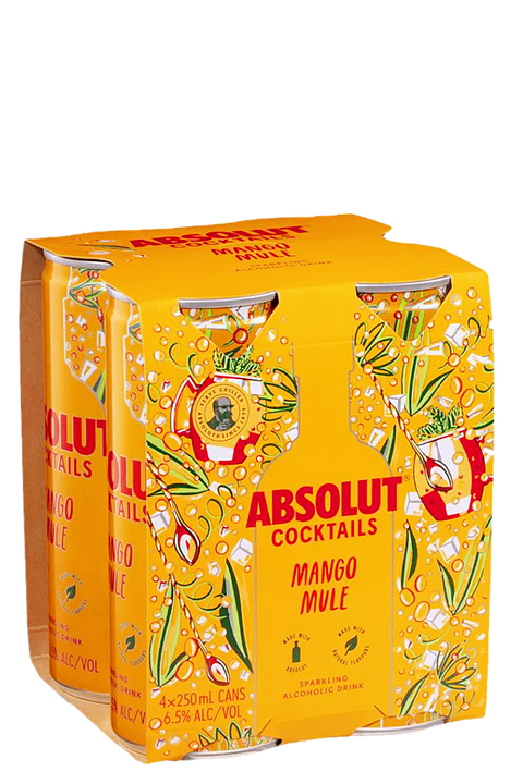 Absolut Cocktail Mango Mule 6.5%  250ml 4 Cans