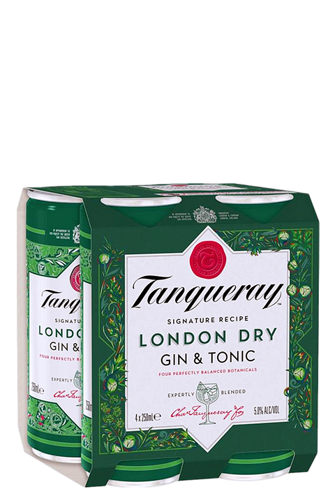 Tanqueray Gin & Tonic 250ml 4cans
