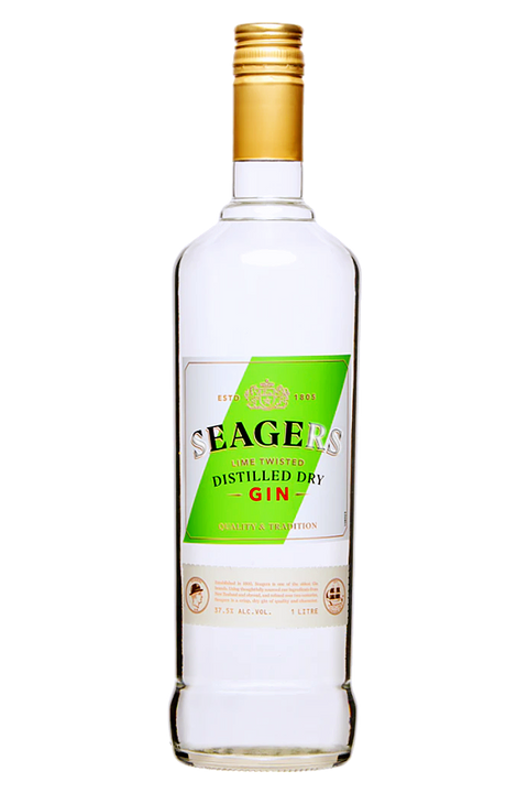 Seagers Lime Twisted Dry Gin 1L - Green Label