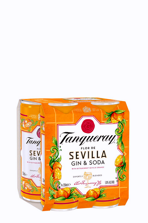 Tanqueray Sevilla Gin & Soda 250ml 4cans