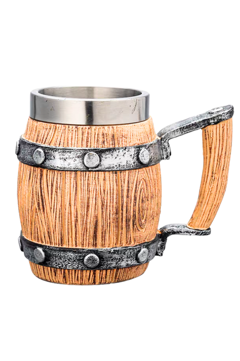 Viking Wooden Barrel Beer Mug 600ml