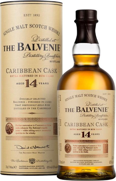 Balvenie 14YO Caribbean Cask Speyside Single Malt 700ml