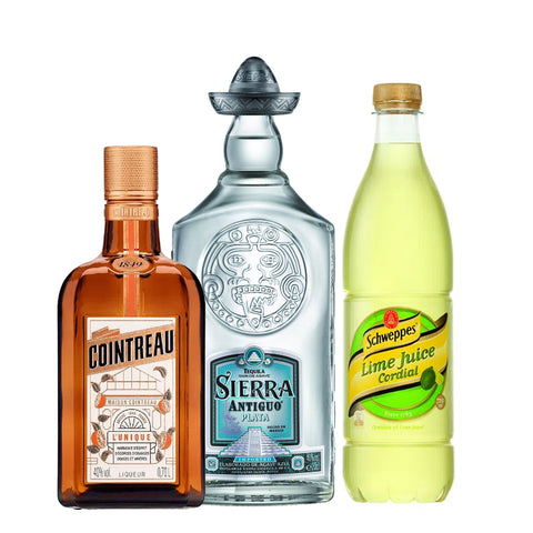 Premium Margarita Bundle (Sierra Antiguo Plata 700ml, Cointreau 700ml, Schweppes Lime)