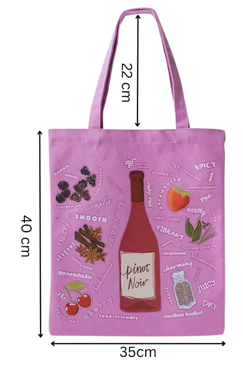 Pink Pinot Noir Canvas Tote Bag