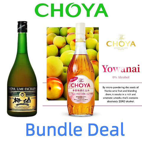 Choya Excellent Plum Liqueur 最高金賞梅酒 750ml + Choya Yowanai 0% Ume Fruit 700ml
