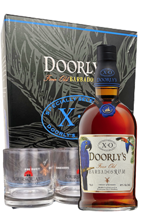 Doorly's XO Rum 43% 700ml & 2 Glasses Gift Pack