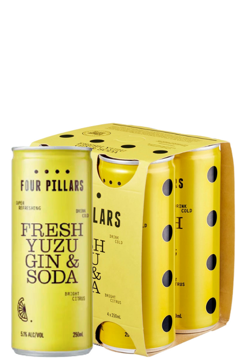 Four Pillars Fresh Yuzu Gin & Soda 5.1% 250ml 4 cans
