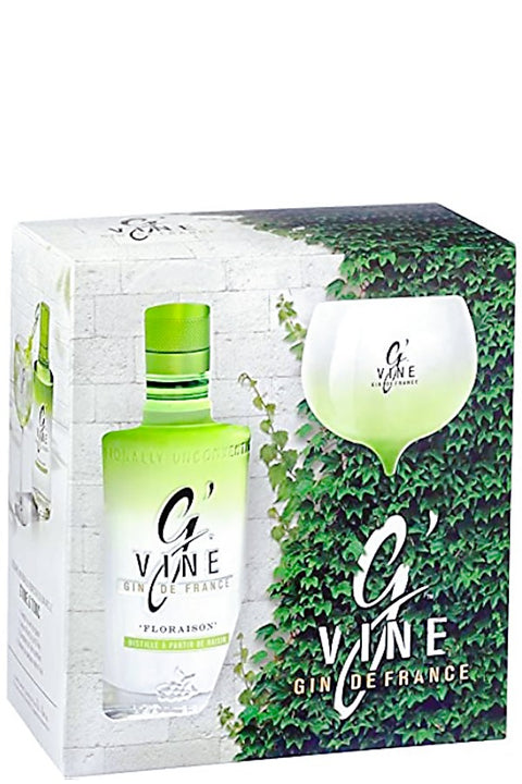 G'Vine Floraison Small Batch Distilled Gin 700ml+Glass Gift Pack