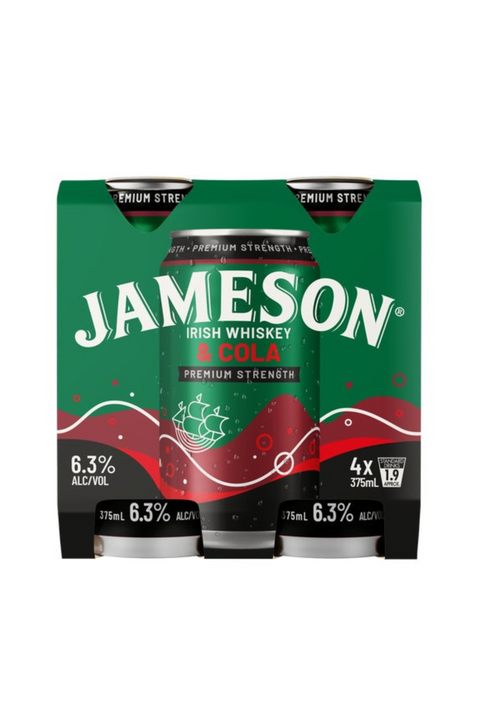 Jameson & Cola lrish Whiskey 6.3% 375ml 4 can