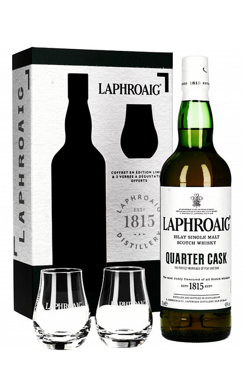 Laphroaig Quarter Cask+ Glasses Gift Pack 700ml