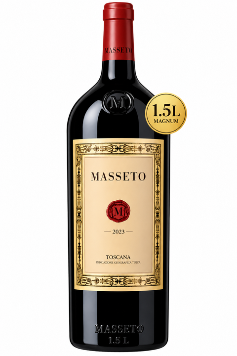 Buy Masseto 2023 Toscana IGT 1.5L Magnum En Primeur. An iconic 100% Merlot from Tuscany, Italy, with exceptional depth and elegance. Release late 2027.