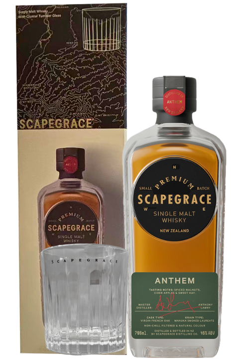Scapegrace Anthem Single Malt + Glass Gift Pack 700ml