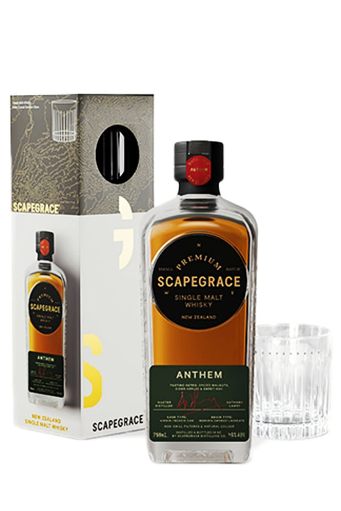 Scapegrace Anthem Single Malt + Glass Gift Pack 700ml