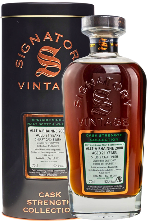 Signatory Allt a'Bhainne 2000 Sherry Cask Finish 21YO 52.4% 700ml