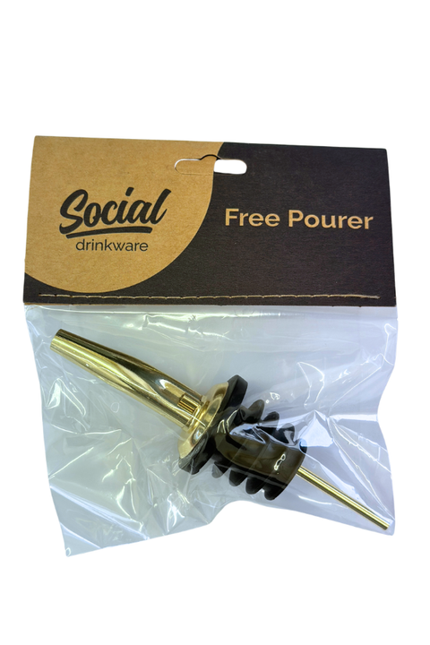 Social Drinkware Free Pourer - Gold
