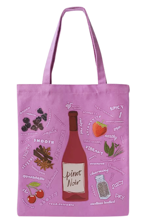 Pink Pinot Noir Canvas Tote Bag
