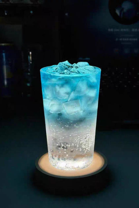 Rechargeable 3 Colour LED Wooden Light Base 8cm – Cocktail Essential