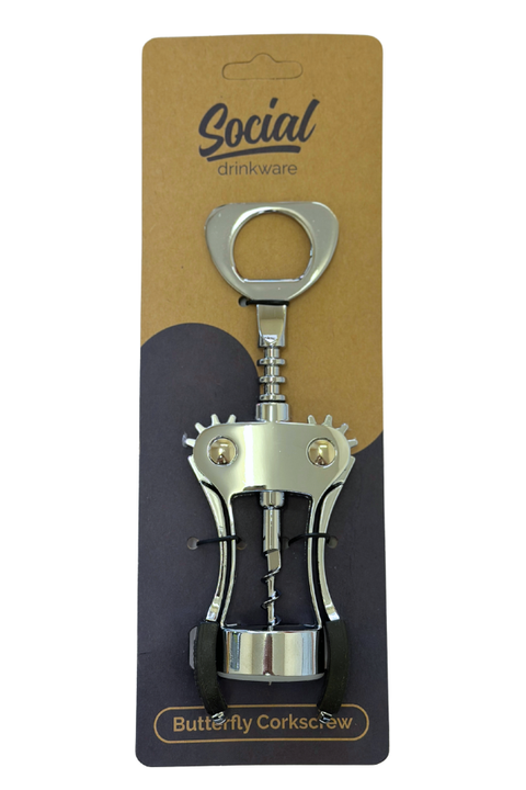 Social Drinkware Butterfly Corkscrew