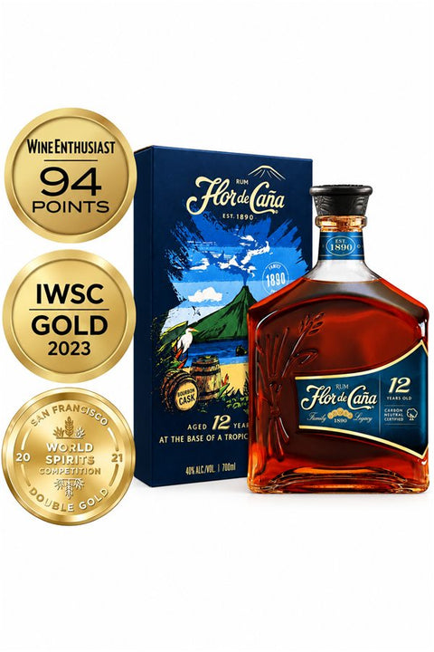 Flor de cana 12yo rum with medals