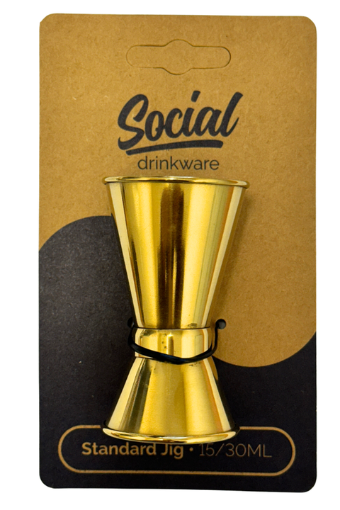 Social Drinkware Standard Jig 15ml/30ml - Gold