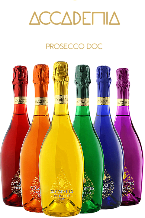 Accademia Prosecco Rainbow Collection 750ml 6 PACK - Limited Edition