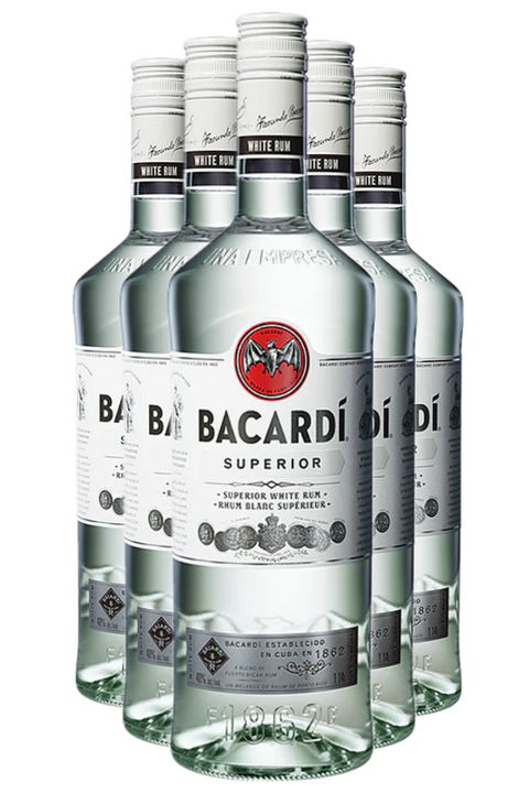 Bacardi White Rum 1L 6 PACK