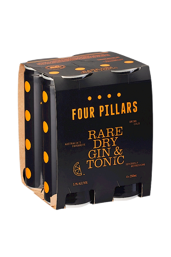 Four Pillars Rare Dry Gin and Tonic Can 250ml 4 Pack