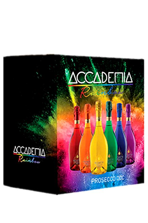Accademia Prosecco Rainbow Collection 750ml 6 PACK - Limited Edition