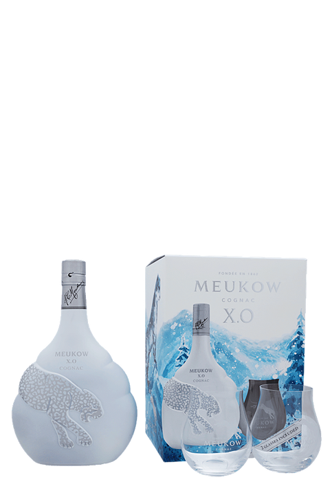Meukow XO Ice Panther + 2 Glasses 700ml - Limited Edition
